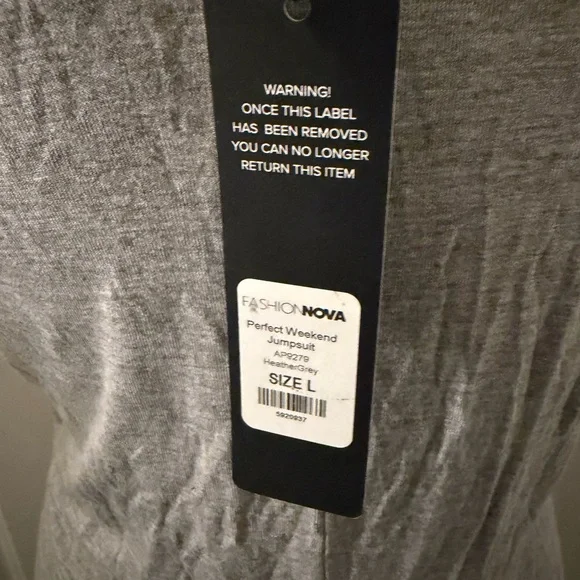 Fashion Nova Heather Gray Jumpsuit - Picture 4 of 4